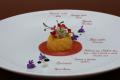 Десерт из манго, сегменты свити, проростки свеклы, авторский рецепт Романа Трусова