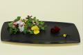 цветочный салат, оладьи из цукини, оладьи, соус голландез,  рецепт соуса, рецепт салата